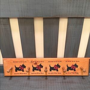 Charming Wooden Dog Wall Hook, Scottish Terrier